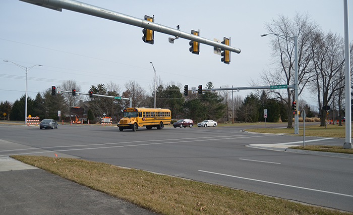 This the completed, signalized intersection.
